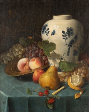 19th Century Still Life with Fruit and Ginger Jar